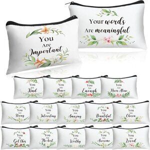 16 Pcs Christian Cosmetic Bags Bulk Christian Inspirational Gift for Women Relig